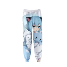 Calça 2021 mangá garotinha fofa nekoha shizuku 3d calças de corredor de impressão masculina homens calças lápis Novo padrão de moletom de corredor