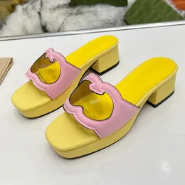 Kid Suede Platform Mules Ladies Shoes Summer Peep Toe Tjock Sole Brand High Heel Shoes For Women Tisters