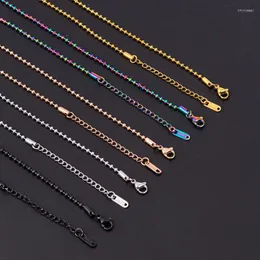 Pendant Necklaces Fashion Beaded Chain Necklace For Women Men Accessories 1/5/10pcs/Lot Stainless Steel Jewelry On The Neck Choker Gift