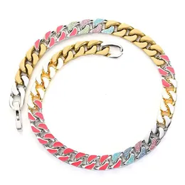 Collana di moda progettata colorata micro zircone cubano intarsiato Collana da uomo alla moda stile Instagram Collana a catena di fascia alta stile estivo cool