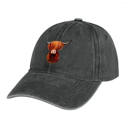 Berets Hairy Highland Highland Cow Cowboy Hat Man Man Cap Black for the Sun Luxury Women's Golf Clothing Men's