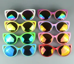 Espelho crianças óculos de sol olho de gato moda crianças óculos quadro menina legal designer óculos de sol mix cores 7157678