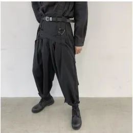 Pantaloni maschi pantaloni banda scandili pantaloni da nove minuti da uomo pantaloni larga hip hop fase gamba giapponese yamamoto in stile punk tendenza gotica