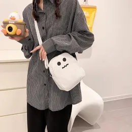 Borsa a tracolla divertente da donna in nylon carino borse a tracolla fantasma cartone animato Harajuku messenger con cerniera portamonete piccolo da donna