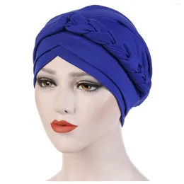 Ball Caps Solid Color Women Cancer Hat Chemo Cap Muslim Braid Head Scarf Turban Wrap Cover Ramadan Islamic Inner Hijab