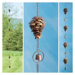 Partyzubehör: 1 Stück Metall-Tannenzapfenförmige Regenkette, dekorative hängende Eisenglocken