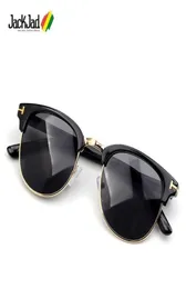 Солнцезащитные очки JackJad 2021, винтажные классические полурамки, круглые стильные солнцезащитные очки HENRY T из металла, модный брендовый дизайн, 80153310532