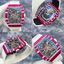 Ladies Watch RM Watch Lastest Watch RM67-02 Catal NTPT Carbon Fiber Material Hollow Automatic Mechanical Mens Watch