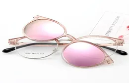 Cubojue Women039s Clip on Sunglasses Polarized Magnetic Lens Round Glasses Frame Pink Blue Mirrored Fit Over Myopia Eyeglasses7519993