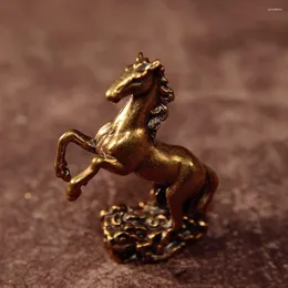 Dekoracyjne figurki vintage miedziane zodiakiem Koń Mały posąg mosiężne Lucky Animal Miniatures Dekoracje stacjonarne