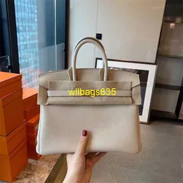 Tote Bags Genuine Leather Bk Handbags Thirty Pieces of the Same Platinum Bag 25togo Top Layer Cowhide Portable Bag Highend Feeling Large Capac have logo HB8Y6L