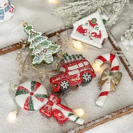 Dekoracje świąteczne ozdoby Dekoracja drzew Święty Święty Święto Snowman Candy Cane Lollipops Wiszący wisiorek Nordic Xmas Party Dorp