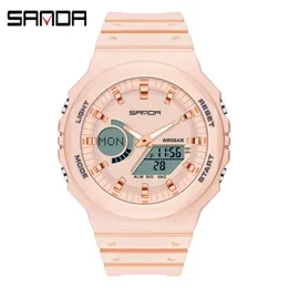 Sanda New Tiktok Fashion Multi-Function Sports Waterproof Double Display Electronic Watch