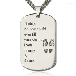 Pendant Necklaces Custom Name Men Jewelry Costume Letter Dog Tag Necklace Titanium Steel Military Army Father's Gift For Dad