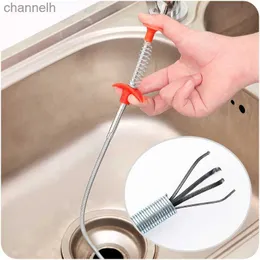 Other Household Cleaning Tools Accessories 60cm Bendable Drain Auger Mult Sewer Hair Claw Loaded Grabber Pickup Pipe Clog Remover Relief 240317