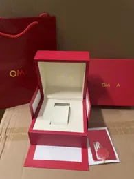 Caixas de relógio de designer vermelho caixa de relógio de alta qualidade embalagem de luxo casos de exibição contador original com certificado de logotipo