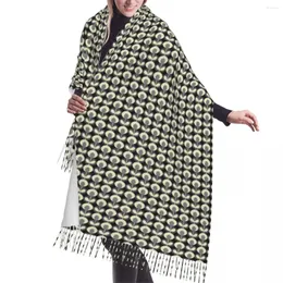 الأوشحة الأزياء بيضاوي زهرة بارد رمادي أورلا كيلي طباعة شرابة وشاح النساء الشتاء الخريف شال دافئ التفاف متعدد الاستخدامات أنثى