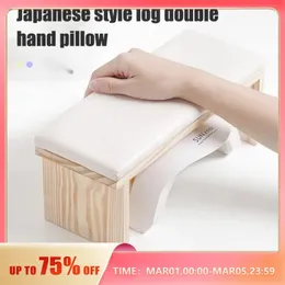 2色の手枕ツールログシンプルなスタイルマットは豚療法機に置くことができますネットレッドソリッドウッドライトラグジュアリーテーブル240304