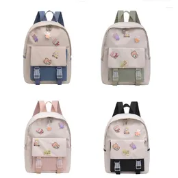 School Bags Lovely Backpack Rucksack Teenage Girls Bag Student Daypack Female Book Multifunctional Schoolbag Badge