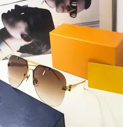 Novo piloto designer óculos de sol homens uv400 simples espelho reflexivo sem moldura 24k banhado a ouro braço aço gravado personagem decoração2605956