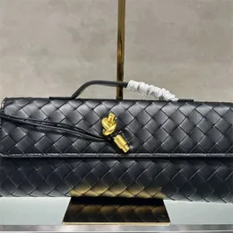 Vintage womens handbag ANDIAMO 10a real leather handle intrecciato purses designer long sac luxe top quality luxurys designers bags XB144 B4