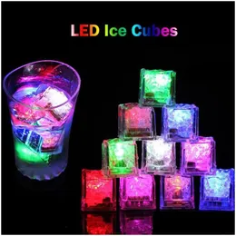 Night Lights Led Ice Cubes Glowing Party Rose Diamond Heart Shape Flash Light Luminous Neon Festival Christmas Bar Wine Glass Drop Del Dhkdu