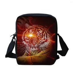 Bag ELVISWORDS Shoulder Bags For Women Men Tiger Print Messenger Casual Crossbody Boys Girls Travel Satchels Tote Bolsa