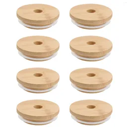 Louça 8 pcs Vasilhas de vidro Jar Tampas Ampla Boca Armazenamento Canning Capa 70mm para Tempero Jam Feijão Frascos Herméticos 12 Oz