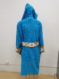 BD Unisex Hooded Robe Letter Baroque Embroidery Bathrobes