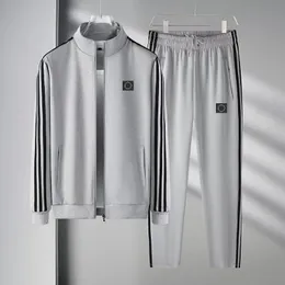 Man Tracksuits Zippers Sstyle Codzienne strój Męskie Zestawy kurtki z kapturem Haft haftowa wysokiej jakości dresy rękawy z kapturem spodnie dwa kawałki zestaw s-5xl