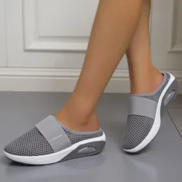 Flops Kadın Kama Terlikleri Premium Mesh Terlikleri Vintage Antislip Sıradan Kadın Platform Retro Ayakkabı Plus Boyut Sandal Dropship