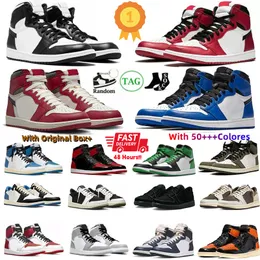 Mit Box Jump Man 1 Basketballschuhe Männer Frauen 1s grün glühen schwarz weiß gelber ocker niedriger oliv schwarz phantom reverse mokka satin gezüchtet patentmenschen trainer sneakers