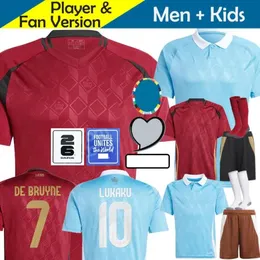 2024 Euro Cup Belgien Soccer Jerseys de Bruyne R. Lukaku E. Hazard 24 25 Mertens Batshuayi Tielemans T.Hazard fans spelar hem borta fotbollsskjorta enhetliga män