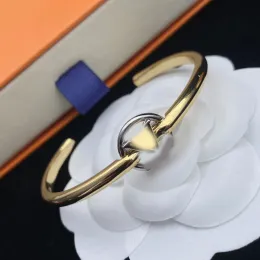 Moda feminina menina carta aberta pulseira braçadeira design de marca de luxo ouro banhado a prata pulseira de aço inoxidável punho pulsera jóias acesso ajustável