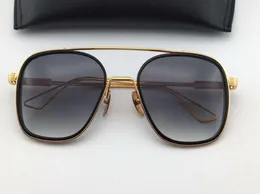 Men System Square Solglasögon 103 Gold Black Frame Grey Gradient Lens Fashion Solglasögon Eyewear Nytt med Box7974155