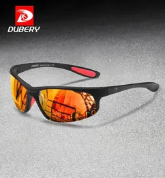 Dubery Polariserade sportsolglasögon för män som kör körfiske golfsolglasögon semi kantfria glasögon rödblå spegel nyanser4874119
