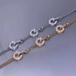 Nuova versione alta Baojia Gonna Bracciale V Oro Oro rosa 18 carati Moneta di rame Accessori per bracciale pieno di diamanti Trasmissione in diretta diretta