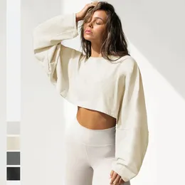 Women's Hoodies Autumn Crop Top Women Sweatshirt Sports Long Sleeve Loose Hip Hop Dancing Oversized Hoodie Polerones Kpop Clothes