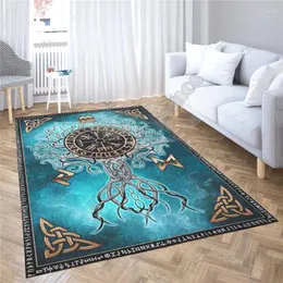 Tapetes Viking Tatuagem Tapete 3D Todo Impresso Tapetes Anti-Slip Grande Tapete Decoração de Casa 01