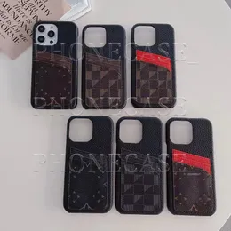 Vacker iPhone -telefonfodral 15 14 Pro Max Leather High Quality Card Purse 18 17 16 15Pro 14Pro 13Pro 13 12 11 X XS Samsung S21 S22 S23 S24 S25 S26 Ultra Cases with Logo Box DM