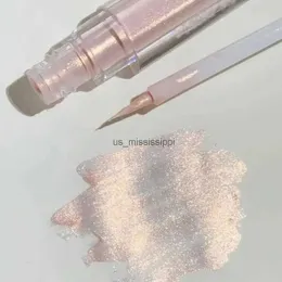 Sombra de olho glitter líquido brilhante sombra perolado rosa prata iluminador lantejoulas sombra de olho cosmético à prova d'água deitado bicho da seda eyelinerl2403