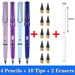16 pçs/set lápis eterno ilimitado caneta de escrita arte esboço caneta presentes kawaii caneta sem afiar material escolar papelaria 240304