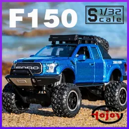 Diecast Model Cars Scale 1/32 Raptor F150 Monster Truck Pickup Metal Diecast Alloy Cars Model Toy Car For Boys Child Kids Toys fordons hobby2403