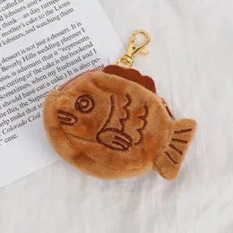 Keychains Fashion Jewelry Headset Bag Decoration Snapper Coin Wallet Fish Plush Key Ring Purse handled