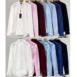 2024 Mens Shirts Top Small Horse Quality Embroidery Blouse Long Sleeve Solid Color Slim Fit Casual Business Clothing Long-sleeved Shirt Normal Size Multiple koon66