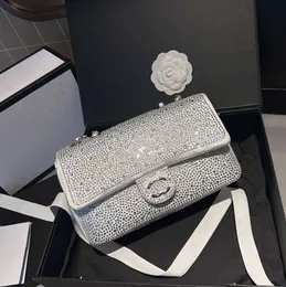 High quality designer bag diamond chain crossbody cc series shoulder woc luxury handbag mobile phone wallet womens flip Minority simplicity