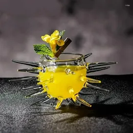 Vinglas med kreativt havsborreformad cocktailmolekylär juice bägare glas lämpligt för fest- och barpaket