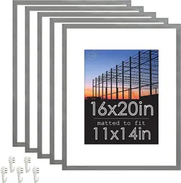 Standard Goods Home Decor Linear Picture Frame 5-pack, Gray for wall, horizontal or vertical display (16x20)