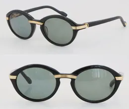 Hela säljer vintage 1991 Original Round Plank Solglasögon 1125072 Fashion Mens Sun Glasses C Decoration 18K Gold Brown Lens F2908935