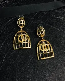 Luxury wedding jewelry Golden bird cage earrings Designer ladies fashion accessories with box 04162722338484260394